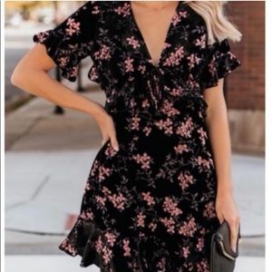 Vici floral velvet burnout dress